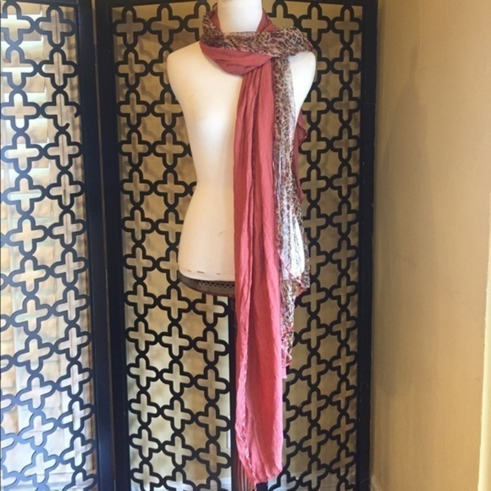 LEOPARD RUST WRAP SCARF